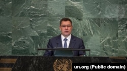 Садыр Жапаров БУУ трибунасында. 2022-жыл.