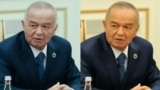 Collage - Uzbekistan's first president Islam Karimov's retouched photo