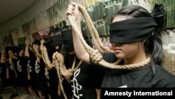 Адна з акцый супраць сьмяротнага пакараньня ў Беларусі.