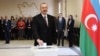 Президент Азербайджана Ильхам Алиев, баллотирующийся на очередной срок. Баку, 11 апреля 2018 года.