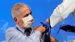 Энтони Фаучи, ведущий инфекционист США, получает вакцину от COVID-19. 22 декабря 2020 года.